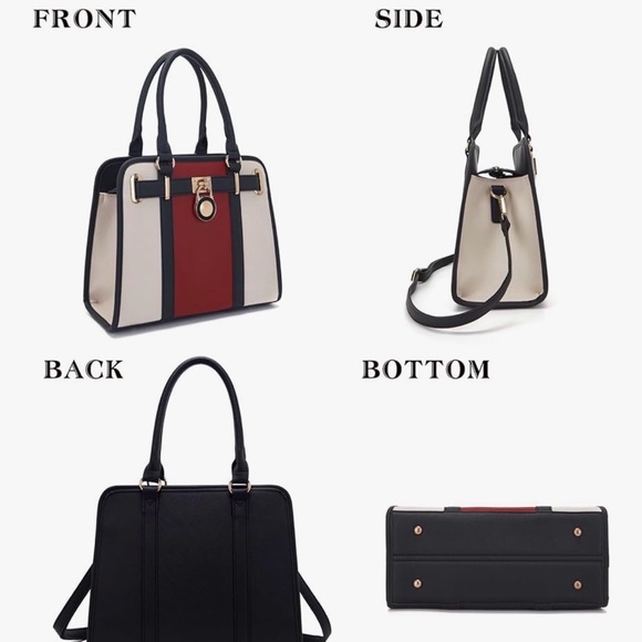 Elegant Red and Cream Handbag